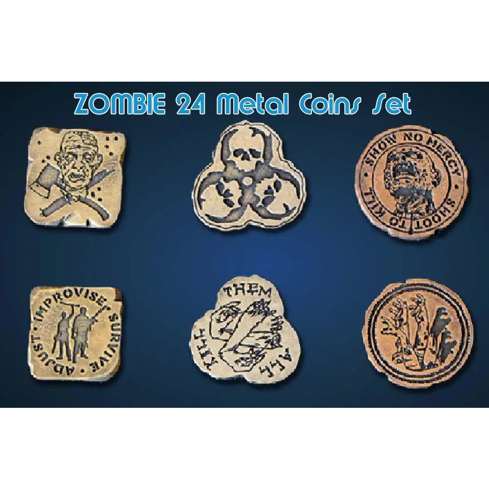Zombie Metal Coins Set (24 stycken) - Robotto