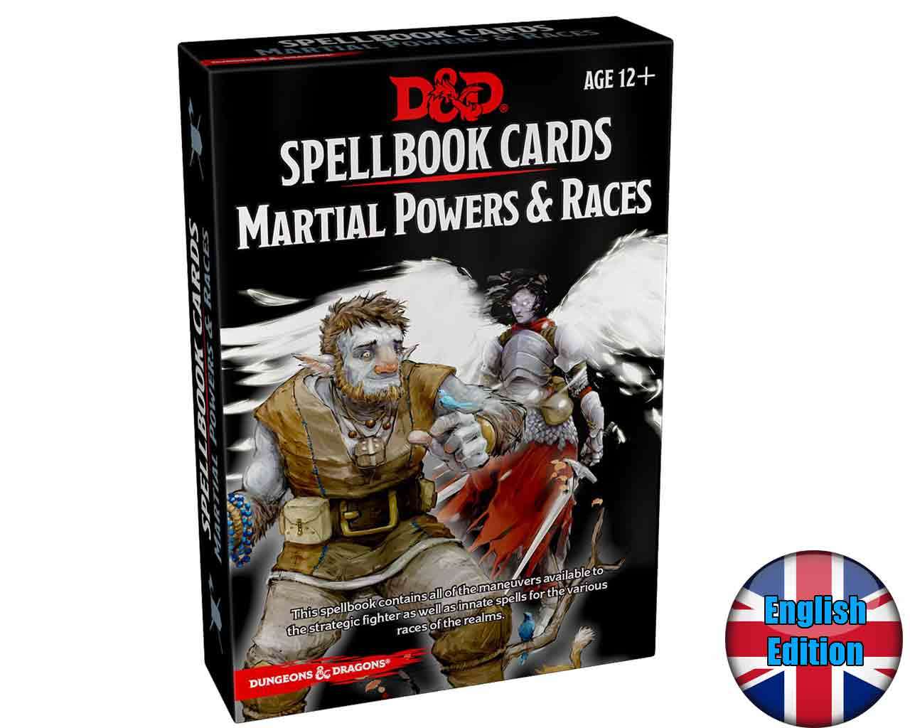 Dungeons & dragons spellbook cards - martial powers & races - english
